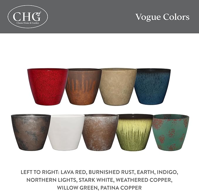 Classic Home and Garden Premiere Collection Planter, Vogue 8", Indigo