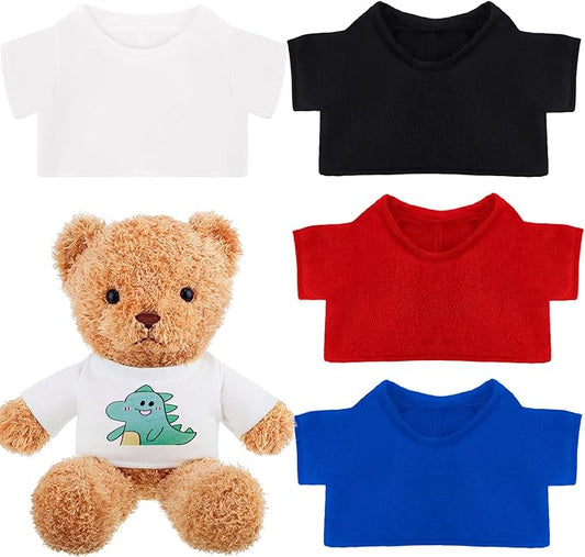 4 Pcs Stuffed Bear Clothes Tshirts for Sublimation Classic Hoodie for Stuffed Animal Designed for 14-18 Inch Plush Bears Dolls.