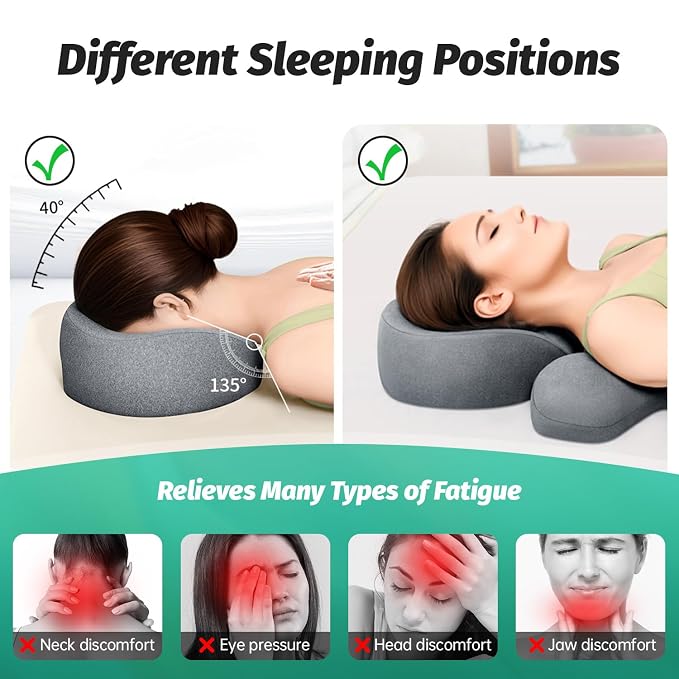 MOONYOOY Face Down Pillow with Face Cradle Pad, Massage Headrest for Bed, BBL Pillow After Surgery Post Eye Surgery Vitrectomy Recovery - Comfortable Support for Faster Healing & Pain Relief