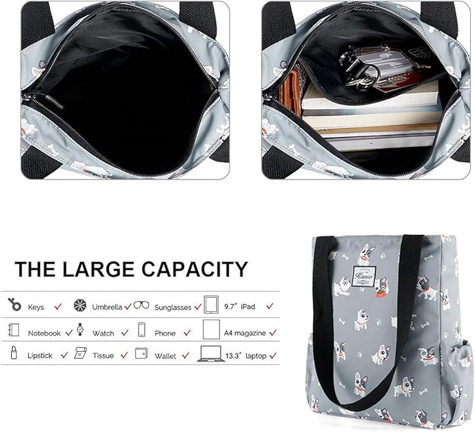 KAMO Floral Tote Bag - Waterproof Lightweight Handbags Travel Shoulder Bag for Hiking Yoga Gym Swimming Travel Beach