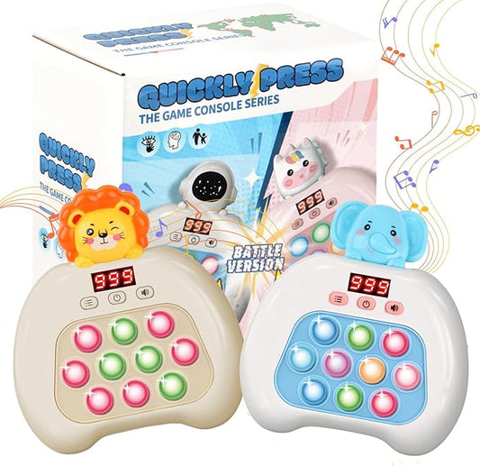 Fast Push Pop Fidget Toys for Kids, Handheld Puzzle Game with LED Screen & Multiplayer Mode, Sensory Toys for 3-12 Year Old Girls Boys, Fun Battle Gifts for Friends（Lion）