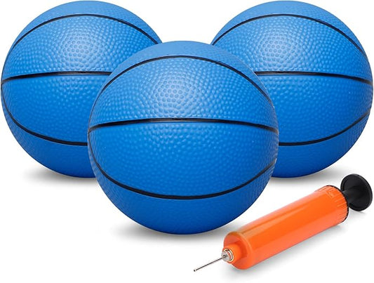 Amarlozn Mini Basketball for Mini Basketball Hoop, 5" Replacement Basketball for Over The Door Basketball Hoop, Little PVC Basketballs for Kids Toddler, Beach Indoor Outdoor Sport Game Gift, Blue