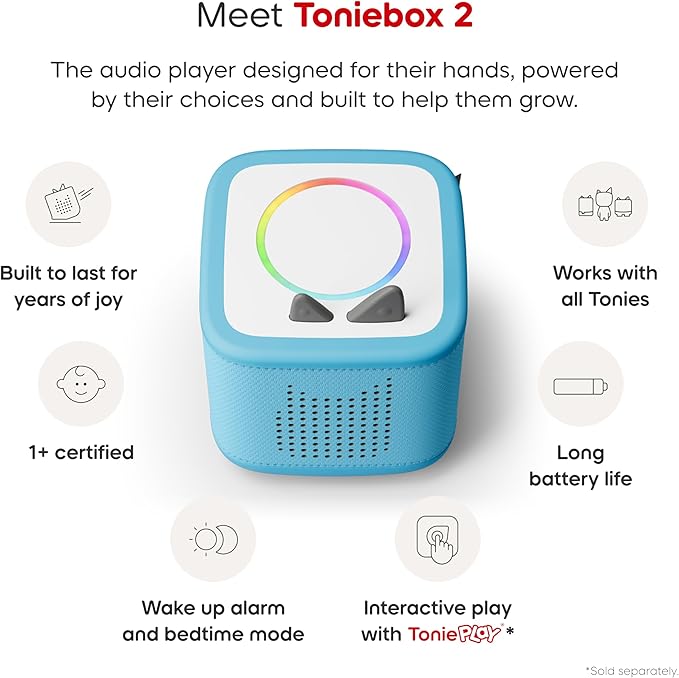Toniebox 2 Audio Player Starter Set for Kids 1+ with Playtime Puppy - Sky Blue