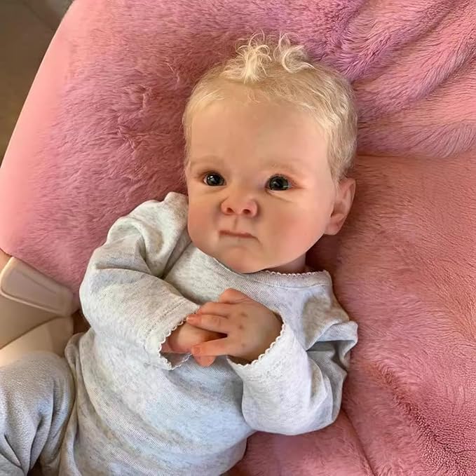 NPKCJZY Lifelike Reborn Baby Dolls - Bettie, 18 Inch Newborn Baby Boy Doll with Weighted Soft Cloth Body, Real Life Baby Dolls with Blonde Hair Christmas Birthday Gift for Kids Age 3+