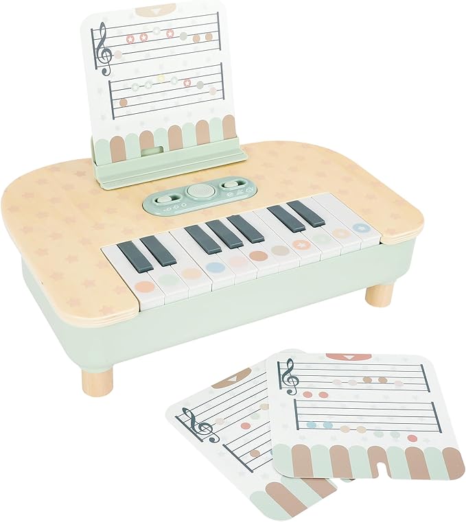 Wooden Baby Piano，18 Keys Digital Piano for Toddler ，Musical Toy Gift for Boys and Girls Over 2+
