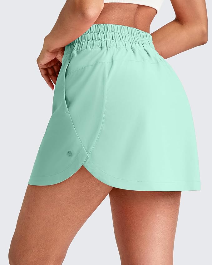 G4Free A Line Golf Skirts for Women 15'' Elastic High Waisted Tennis Skort | with 4 Pockets, Built-in Shorts, Dolphin Hems, Lightweight, Quick-dry, Breathable, Vibrant Colors, Athletic & Casual
