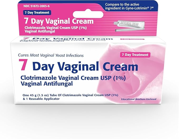 Clotrimazole USP 1% 7-Day Vaginal Cream 1.5 Oz (45g) Yeast Infection Treatment, Feminine Anti-Itch Cream for External Itching & Irritation (Pack of 4)