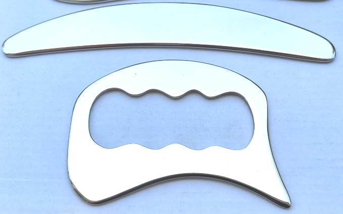 Gua sha Tool gua sha Stainless Steel iastm Tool Gussha Massage Tool Muscle Scraping Tool for Soft Tissue Therapy and Reduce Arms,Back, Legs, Neck Muscle Pain(SANliandao)………