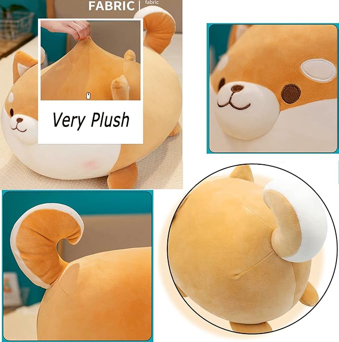 Shiba Inu Plush Toy 13.7",Cute Corgi Plush Pillow Super Soft,Shiba Inu Plush Hugging Pillow Kawaii Plush Toys Gift for Boy Girl Kids Birthday Valentine