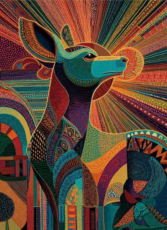Jigsaw Puzzles for Adults 1000 Pieces, Beautiful Detailed Difficult Challenging Puzzle for Relaxing Evening Home Decor, 20x27 Inches, Colorful Deer