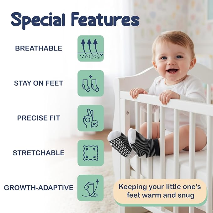 Mother's Choice Organic Cotton Baby Socks 6-12 Months - 12 pairs Soft and Cozy Girls and Boys Sock, Gentle Newborn Socks, Ideal For Baby Registry Infant Footwear and Little Feet Comfort
