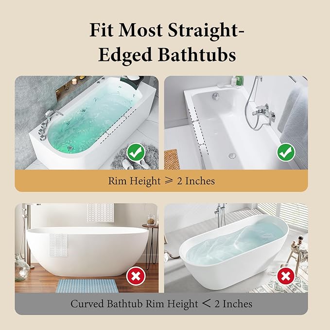 Bathtub Splash Guard, Silicone Toy Tray Holder Storage with 10 Strong Suction Cups, Bathtub Accessories Prevent Water Spills, Countertop Protectors for Tub, Bathroom Sink, Kitchen Sink 1 Pcs Yellow