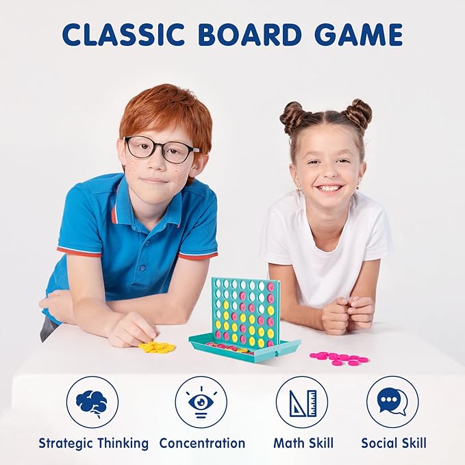 Pup Go 8-Pack Mini Pocket Sized 4 in a Row Board Game for Kids Ages 3+, Perfect Party Bag Fillers for Kid Classroom Prizes Rewards Unisex Kids Party Favour Toy School Fete Kids Prizes