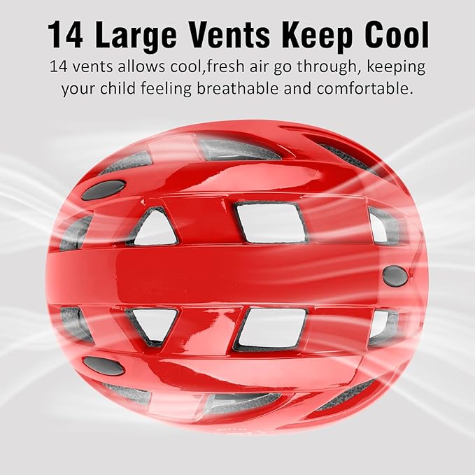 Kids Bike Helmet,2 Sizes Adjustable for Youth Child Boys & Girls Ages 3-5-8-14,Ventilation and Multi-Sport for Bicycle Skate