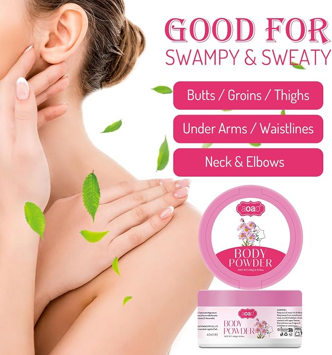 Body Powder for Women Sweat, Talc-Free After Bath Dusting Powder with Puff, Anti-Chafing & Sweat Absorbs for Sensitive Skin, Keep Skin Soft & Comfort, 5oz-2pack Great Value, Gift Share & Self Care
