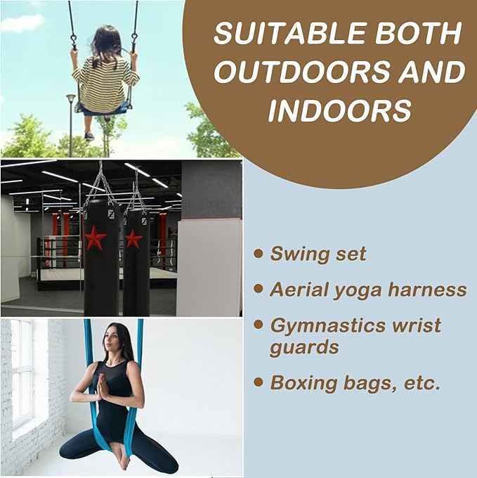 Heavy Duty Swing Hangers,1200 lb Hammock Hanging kit,360°Rotating Swing Hardware for Playground,Yoga,Heavy Bag,Porch Swing,Hammocks,Swing Chair