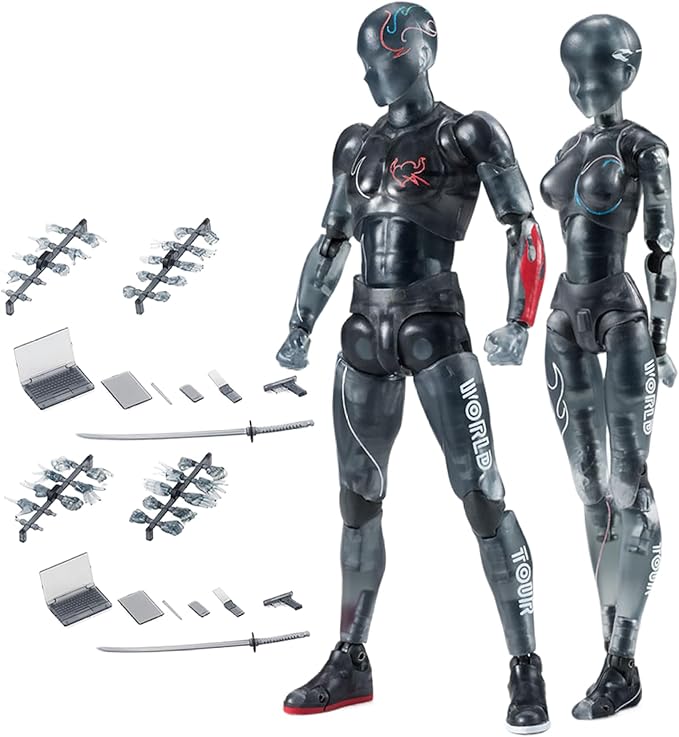 Action Figures 5.91in with Inclusive Arm Accessories Movable Gestures Drawing Mannequin Poseable Figure Decorative Action Figure Body Gift for Tabletop Display Shelf (Male)