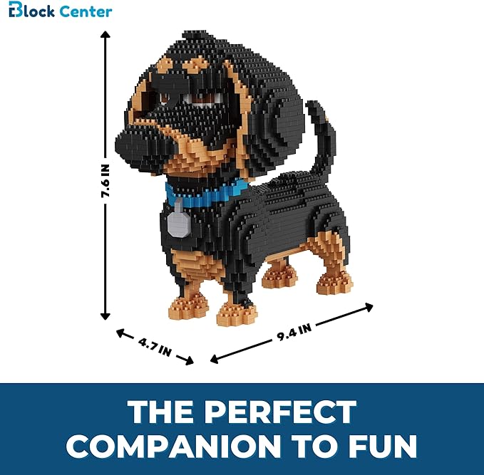 Dachshund Dog 3D Puzzle Building Block Set – 2100 Mini Bricks Kit for Adults & Kids – Creative Animal Model Gift (2025 Edition)