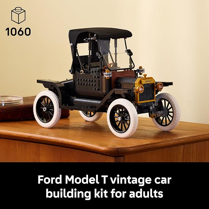 LEGO Icons Ford Model T Building Set for Adults - Collectible Kit with Detailed Features for Bedroom, Home Office or Shelf Decor, Gift for Men, Women, & Car Fans Ages 18+ - 11376