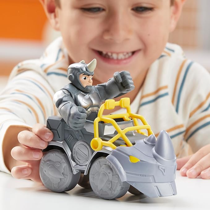 Spidey and his Amazing Friends Marvel Rhino Wrecker Toy Set with Action Figure and Vehicle, Preschool Super Hero Toys for Kids 3 and Up