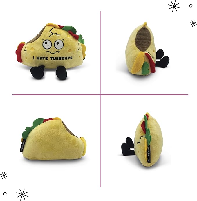 Taco Plushie - I Hate Tuesdays Funny Plush, Gift for Taco Lovers, Cute Plush Toy for Gifting