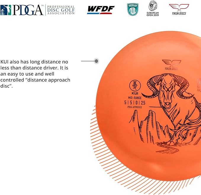 Yikun Midrange Disc Golf Disc-Overstabel Golf Mid-Range,PDGA Approved Great for Competition,Leisure and Entertainment