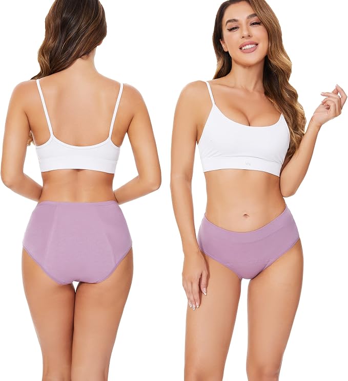 HATSURE Period Underwear for Women Leak Proof Cotton Overnight Menstrual Panties Briefs (Multipack)