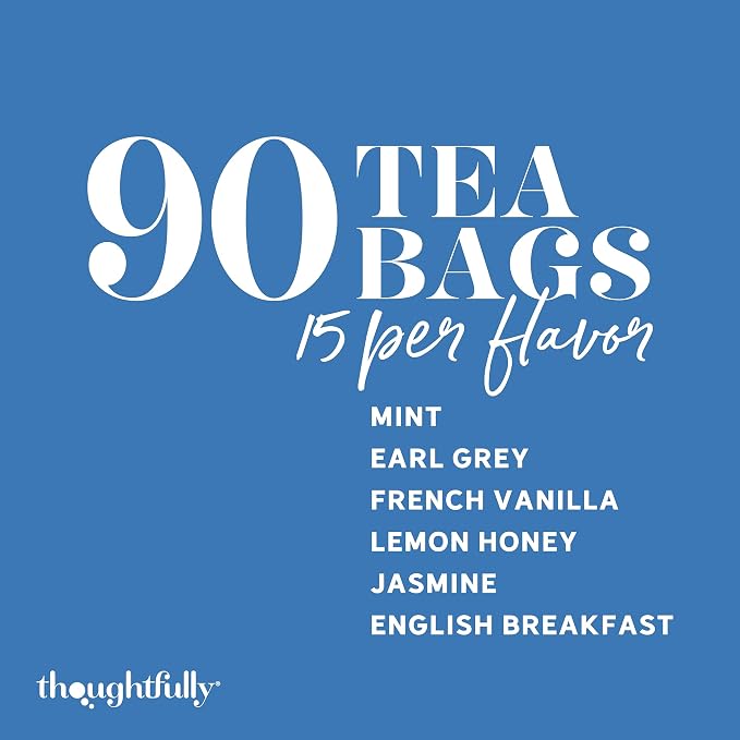 Thoughtfully Gourmet, Christian Prayer Tea Gift Set with Bible Verses, Includes 90 Teas in 6 Flavors in Premium Wooden Box, Religious Gifts for Women, Mom, Sister, Friend