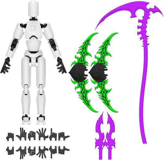 Glowing Titan 13 Action Figure Set Already Assembled, T13 Action Figures with Weapons Accessories 3D Printed T 13 Lucky Robo Dummy Nova 13 Action Figures, Figura de acción t13 (Purple)