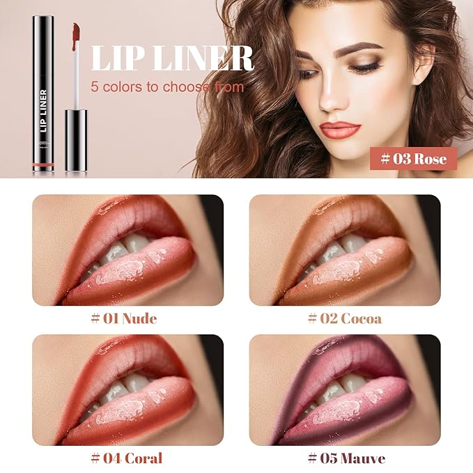 Lip Stain - Long Wear Tattoo Lip Liner, Waterproof & Transfer-proof Peel Off Lip Stain with Matte Finish, Lip Tint For All Skin Types, Great Gifts for Women (#01 Nude, 1 PCS)