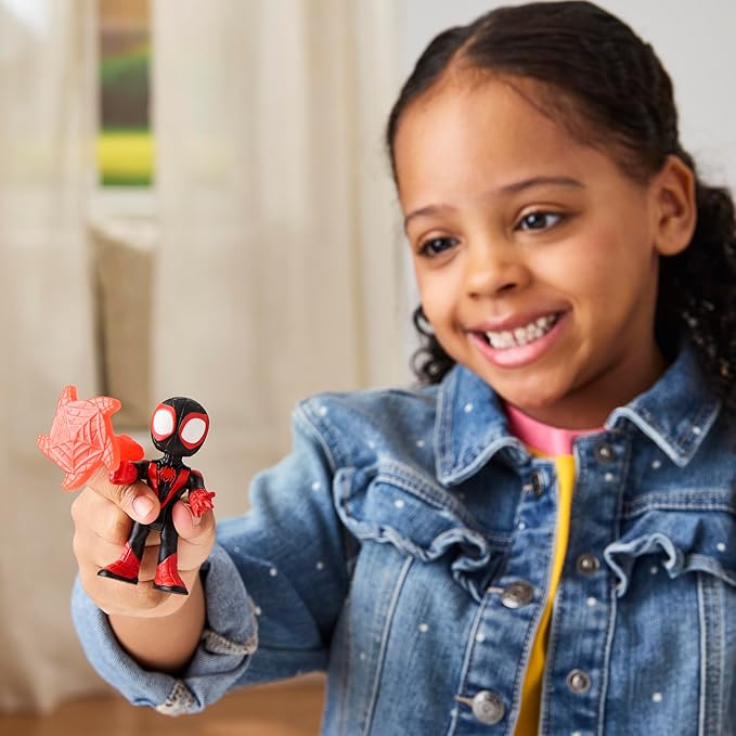 SPIDEY AND HIS AMAZING FRIENDS Marvel Web-Slinging Adventure Set, 3-Inch-Scale (7.6 cm) Action Figure Set, Spider-Man Toys for Kids Ages 3+ (Amazon Exclusive)