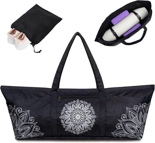 Yoga Mat Bag Yoga Mat Carrier with Shoes Compartment & Wet Pocket Pilates Bag with Zipper Pockets & Yoga Mat Holder Strap Yoga Bags and Carriers Fits All Your Stuff