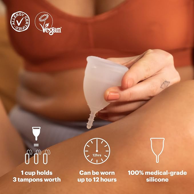OrganiCup Menstrual Cup by AllMatters - Size B - Superior to Pads & Tampons - Voted Best Menstrual Cup by Reviewed - Made in Germany - Soft and Flexible