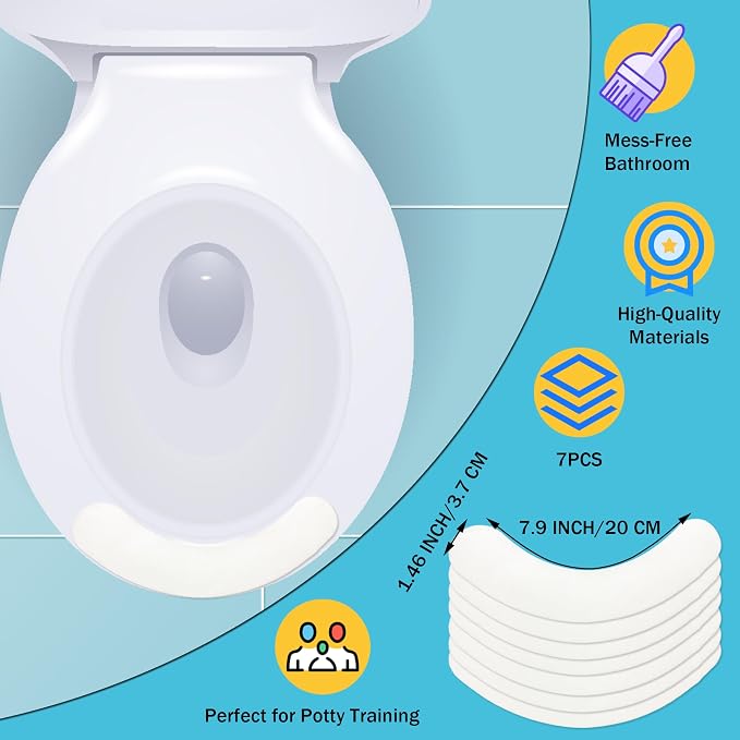 Toilet Splash Guard - 7pcs Pee Guard Pad for Toilet Seat Potty Training Mat for Kids Boys Adult Men