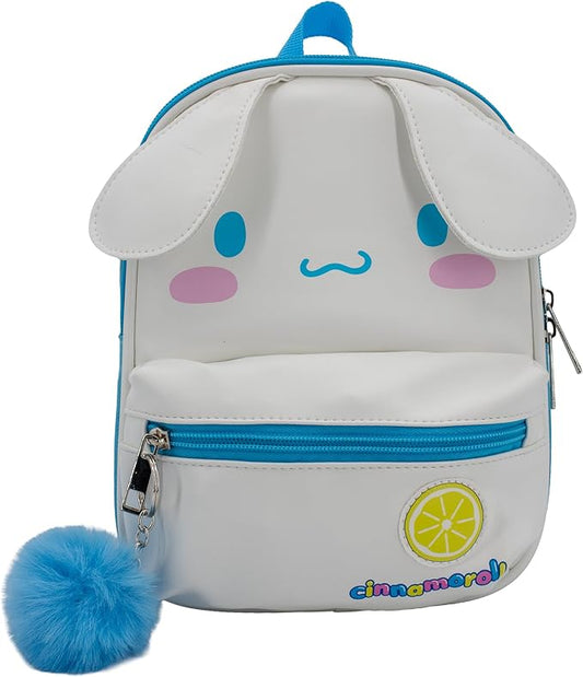 AI ACCESSORY INNOVATIONS Hello Kitty’s Cinnamoroll 9” Micro Mini Backpack Purse Featuring a 3D Ears & Pompom Dangle, White