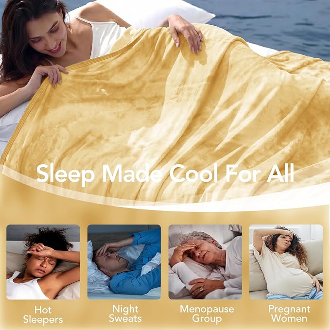 Cooling Blanket 80''x88'' for Hot Sleepers, Arc-Chill Q-Max>0.35 Double Sided Cold Blankets for Night Sweats, Cool Soft Lightweight Summer Blanket for Sofa Bed Couch, Gifts for Women Queen