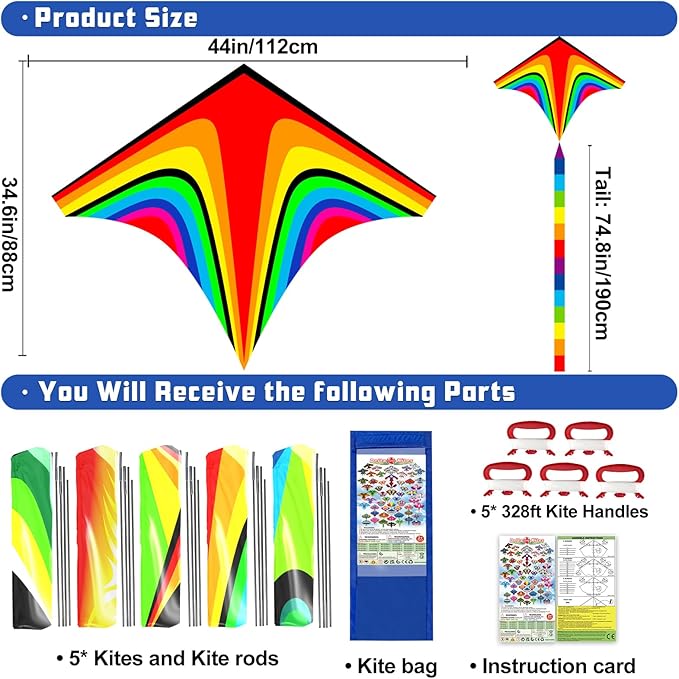 Easy to Fly Kites for Kids & Adults,Butterfly Delta Kites with String & Hand for Beach,Park,Outdoor Toys Birthday Gifts for Boys Girls Ages 4 5 6 7 8-12 Years Old