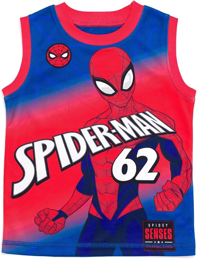 Marvel Spider-Man Miles Morales Hulk Mesh Jersey Tank Top Shirt and Basketball Shorts Toddler to Big Kid Sizes (2T - 18-20)