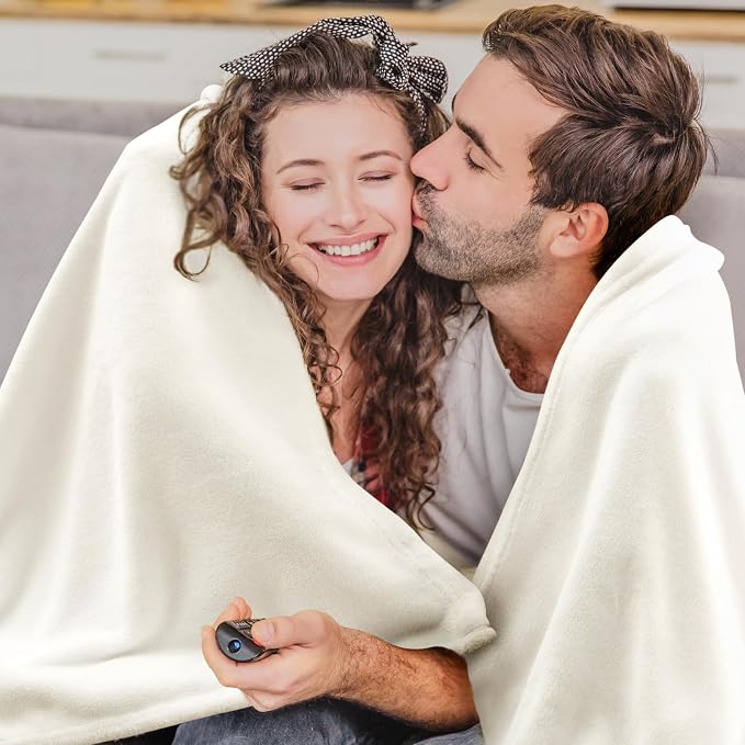 BEDELITE Fleece Blanket Soft Plush Queen Size Bed Blanket Cream 90"x90" | Ultra Soft Fleece, Plush Microfiber, Lightweight Warmth, All Season Comfort, Fade Resistant, Machine Washable,Perfect for Bed
