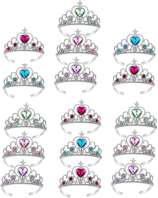 16 Pcs Tiaras Crown Set, Princess Dress Up Costume Birthday Party Favors Accessories Kid Birthday