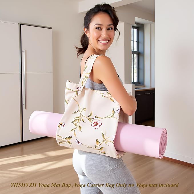 Yoga Mats bag for Women, Canvas Bags for Yoga Mat & Blocks Women, Floral Gym Valentine's Day Gifts for Yoga Lover