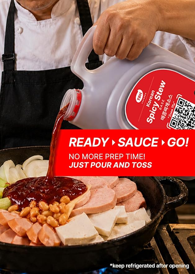 TBK THEBORN Spicy Korean Stew Recipe Sauce, Korean Chili Soup Base 3.2kg | Spicy and savory soup base with comforting Korean flavor for stews with tofu, vegetables, meat, seafood or noodles
