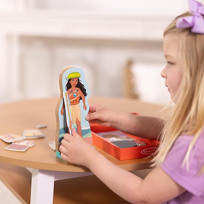 Melissa & Doug Disney Princess Moana Magnetic Dress-Up Wooden Doll Pretend Play Set (30+ pcs)
