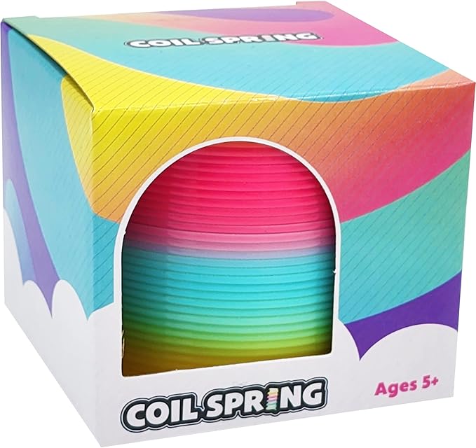 The Dreidel Company Plastic Multicolor Coil Spring, Goody Bag Fillers, Party Favor for Kids, 3" Inches (80mm) (Single)