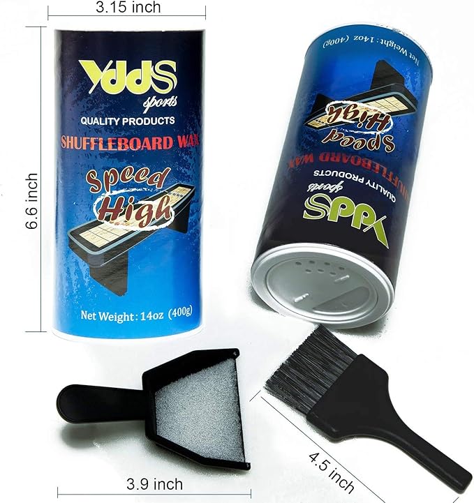 Shuffleboard Sand - Shuffleboard Wax with Mini Dustpan and Mini Brush, 2 Cans(2×14 oz)