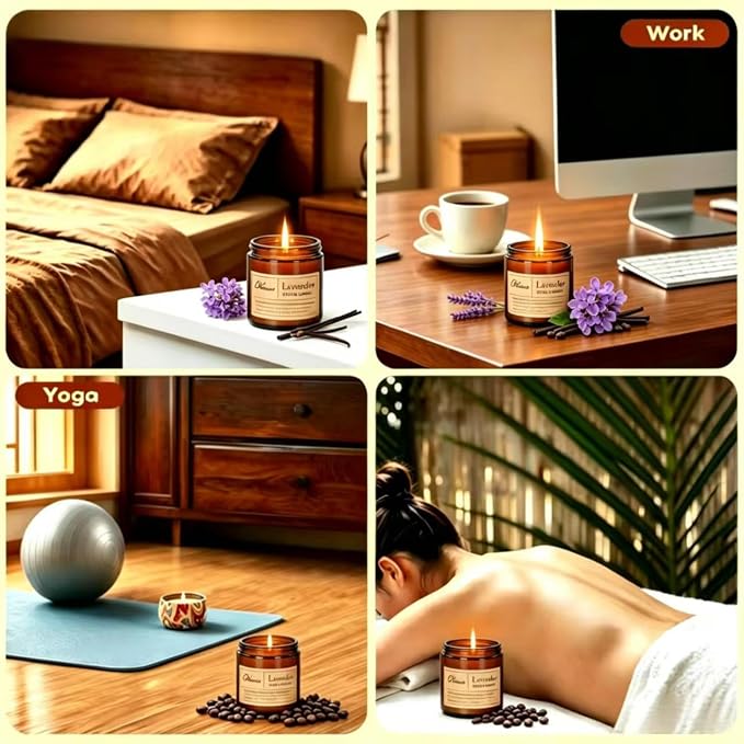 Scented Candles, Candles for Home Scented, 2Pack 14oz Bath and Body Works Candle for Women, Aromatherapy Jar Candle Gift for Home(Coffee & Lavender)