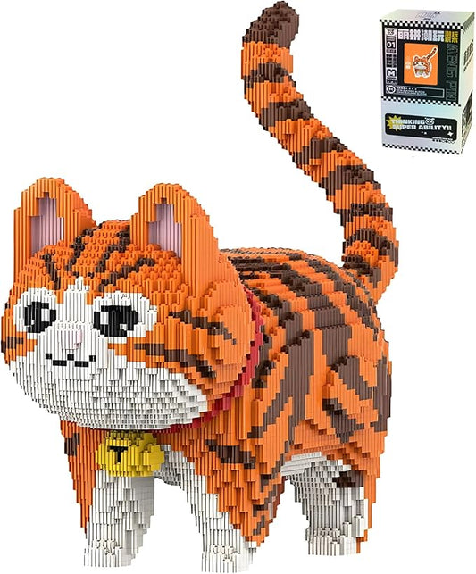 Orange Cat Micro Building Blocks Set Laegr Animal Model Kits Toys Gift for Adult and Kids 6665 Pieces