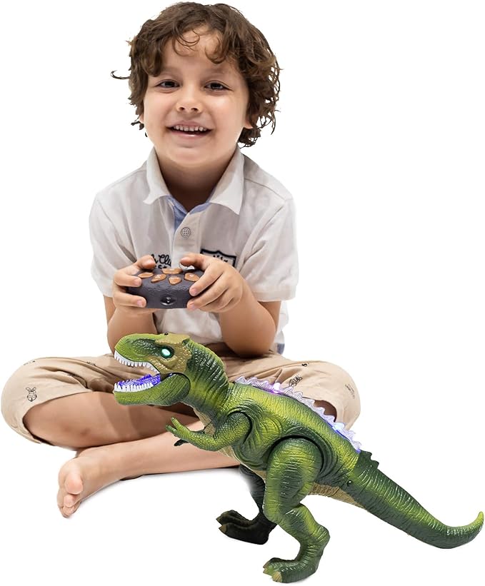 JOYIN Robot Dinosaur Toy for Kids Boys 3+ Big T rex with Light and Realistic Roaring Sound, Remote Control Walking & Dancing Dinosaur, Electronic Steam Toy, Birthday Gift for Kids Boys Girls
