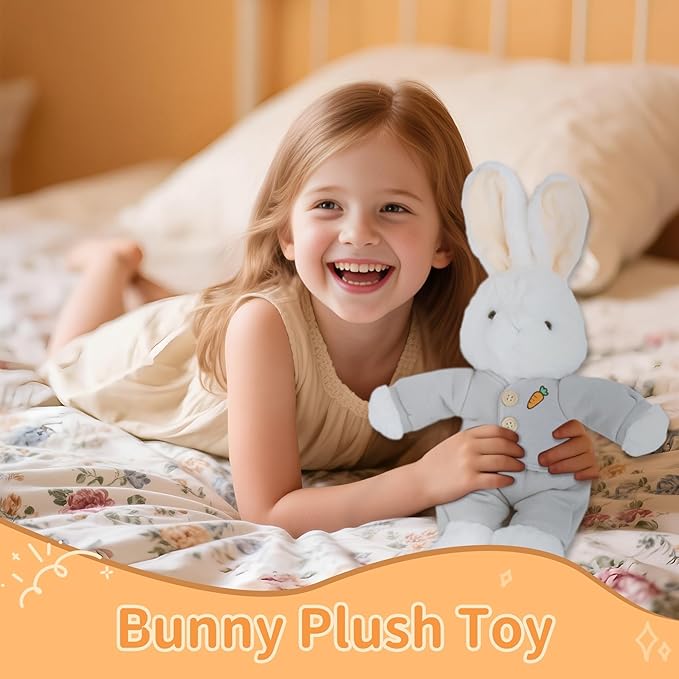 Bunny Stuffed Animal with Clothes, Bunny Plush Toys with Floppy Ears, 19 Inches Conejos De Peluche Soft Rabbit Stuffed Animals Cuddly Toys Gifts for Kids Girls Birthday Valentine Easter Room Decor