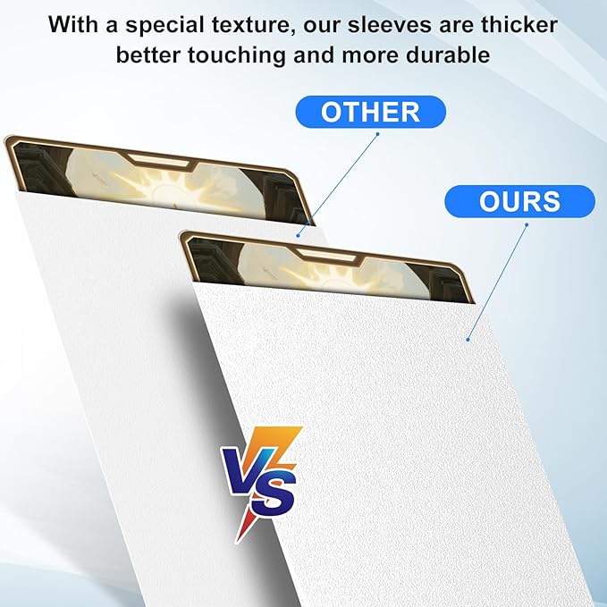 White Matte Card Sleeves for MTG, 300 Pieces Perfect Fit Standard Card Sleeves for Trading Card Sports Cards Baseball Cards TCG, Card Protector for Mini Photo, Sturdy and Nice Shuffling